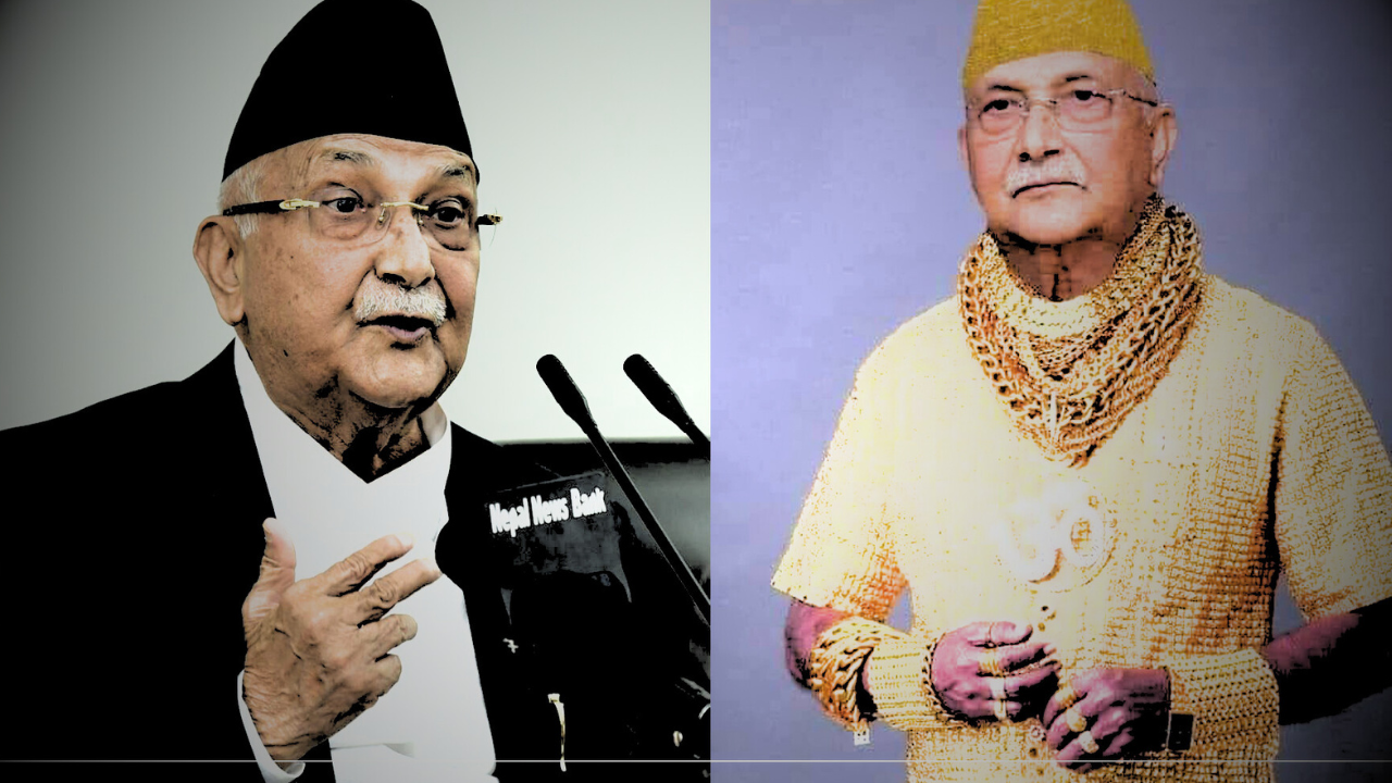 औंठीसमेत नलगाउने ओलीको फोटोमा सुन भिराइदिएपछि एमाले अध्यक्ष रुष्ट