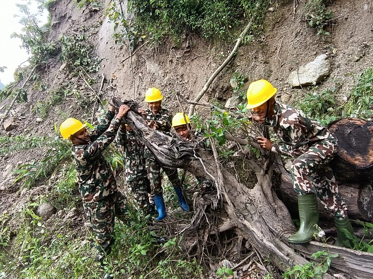 पहिरो प्रभावित क्षेत्रमा खोज, उद्धार तथा राहत कार्य जारी