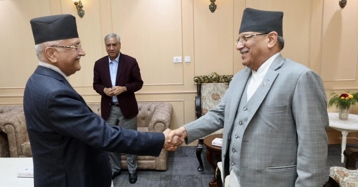 संक्रमणकालीन न्यायसम्बन्धी विधेयकलाई टुंगोमा पुर्‍याउन तीन दलका शीर्ष तीन नेताबीच भेटवार्ता
