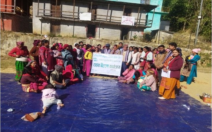 इन्फिनिटी लघुवित्तद्धारा भुकम्प पिडितहरुलाई राहत वितरण