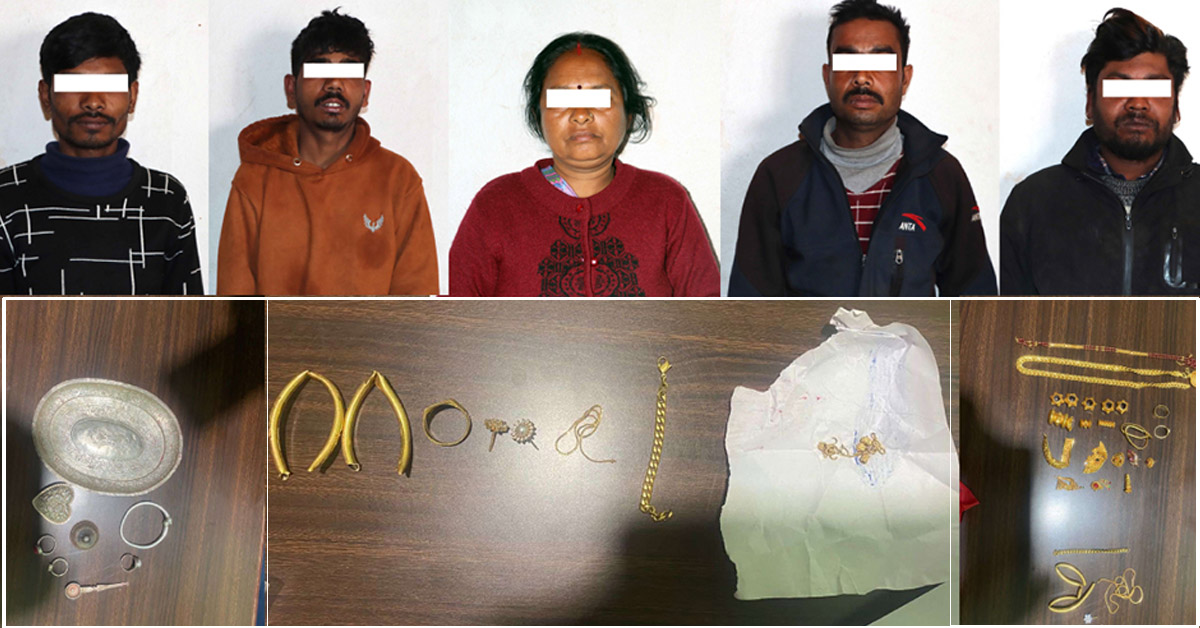 फोहोर उठाउने बहानामा ६५ लाख बराबरको धनमाल चोरी, पाँच भारतीय पक्राउ