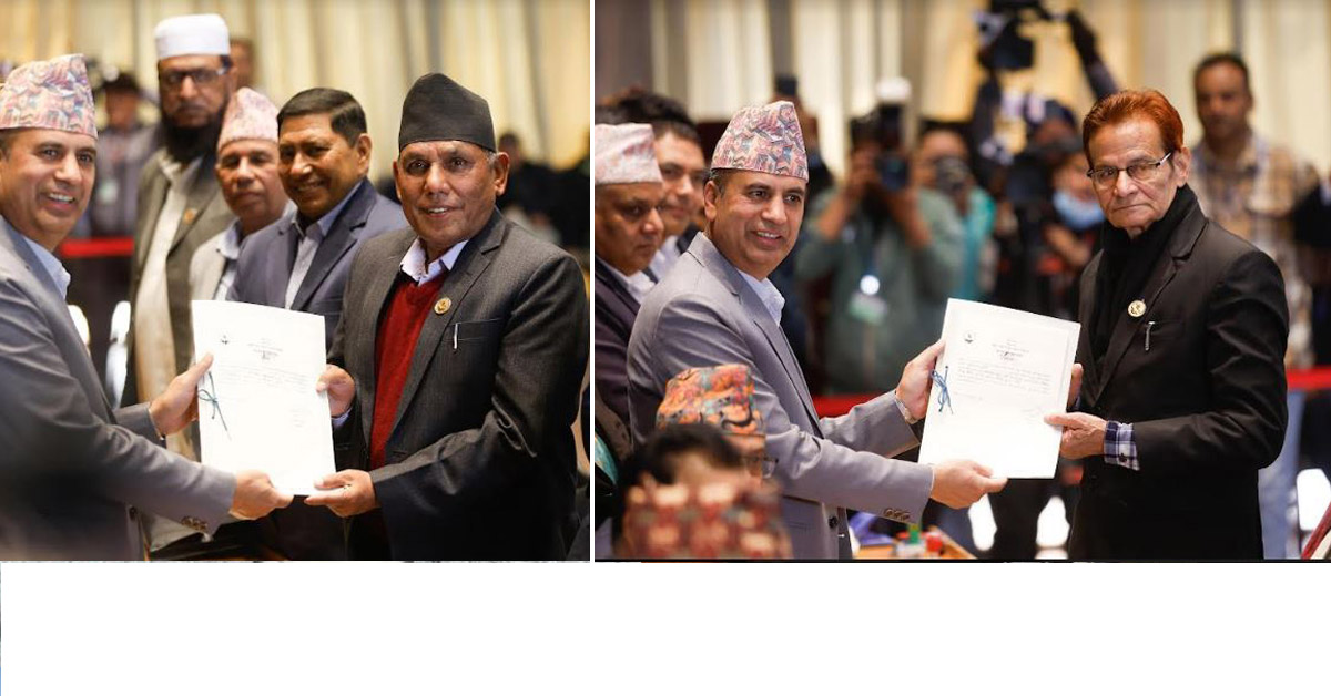 राष्ट्रिय सभा अध्यक्षमा दाहाल र शर्माकाे उम्मेदवारी दर्ता