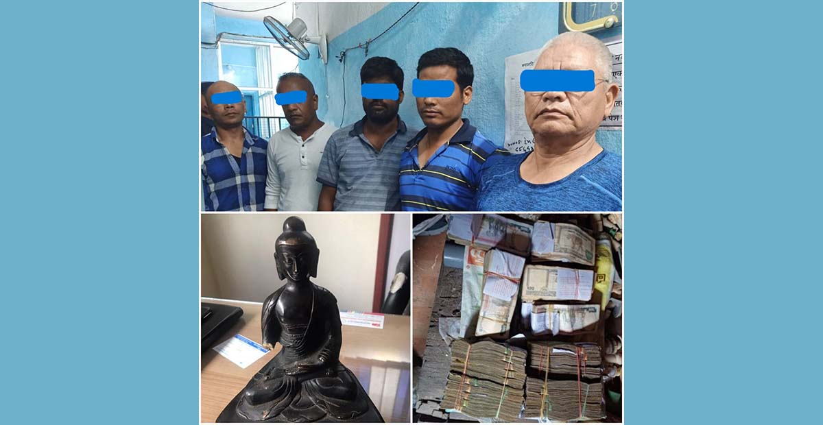 नक्कली सुनको मूर्ति देखाई ठगी गर्ने पाँच जना पक्राउ