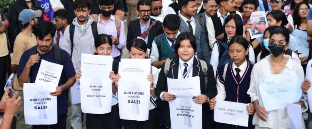 जेन-जी पुस्ताले काठमाडौंमा सुरु गरे प्रदर्शन