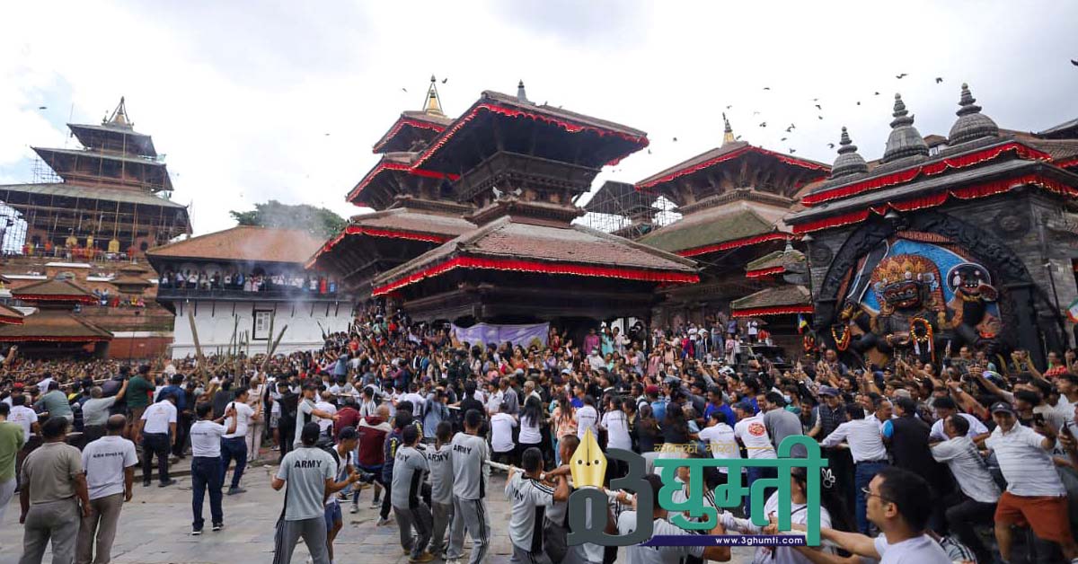 वसन्तपुर दरबार स्क्वायरबाट इन्द्रजात्रा सुरु