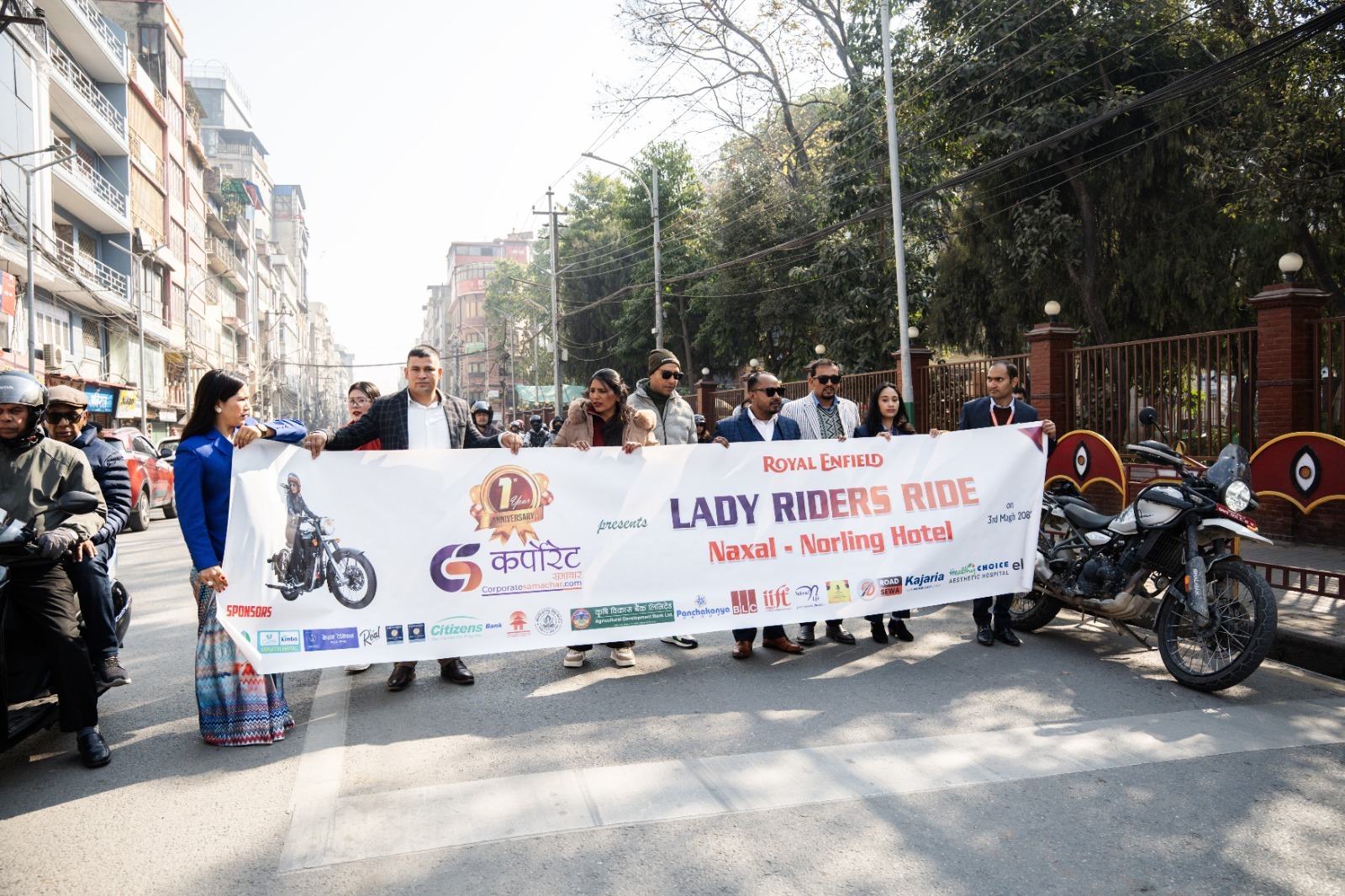 कर्पोरेट समाचारको पहिलो वार्षिकोत्सवमा रोयल इन्फिल्डसँग ‘लेडिज बाइक राइड’ सम्पन्न