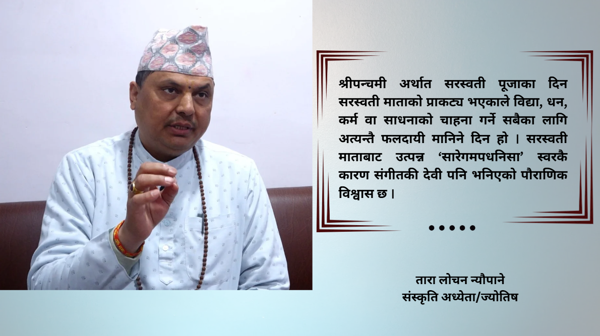 सरस्वती पूजाको परम्परा कहिल्यै अन्त्य हुँदैन् : तारा लोचन न्यौपाने