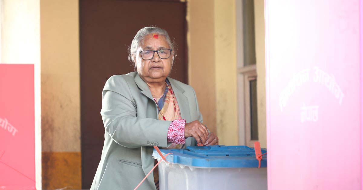 प्रधानमन्त्री सुशीला कार्कीले गरिन् काठमाडौं–५ मा मतदान