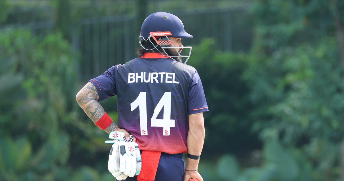 भुर्तेलको विस्फोटक शतकमा चीनमाथि नेपालको २२१ रनको फराकिलो जित