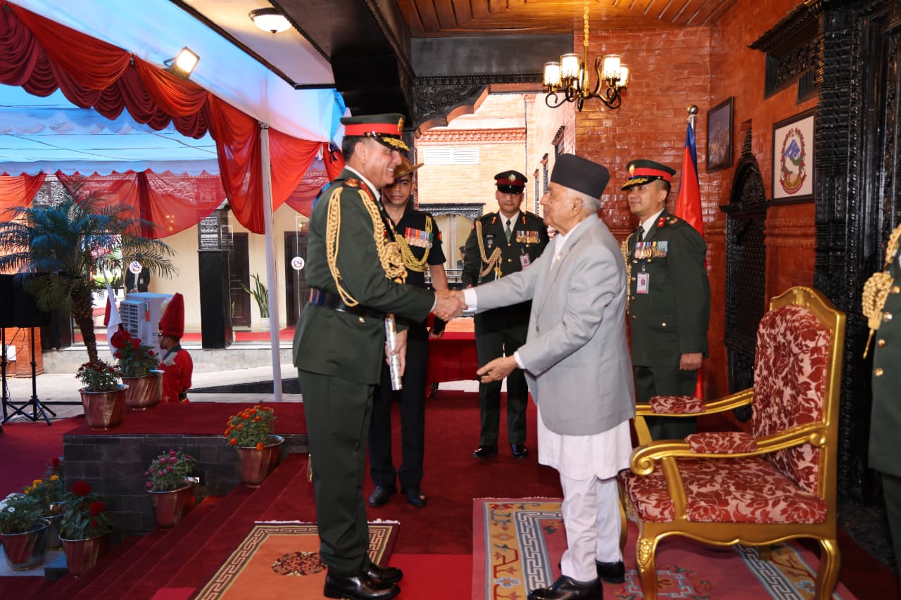 भारतीय स्थल सेनाध्यक्ष सेठलाई नेपाली सेनाको मानार्थ महारथीको दर्जा प्रदान