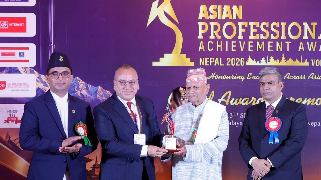 मेटलाइफ नेपालका महाप्रबन्धक निर्मल काजी श्रेष्ठलाई एसियन प्रोफेसनल अचिभमेन्ट अवार्ड