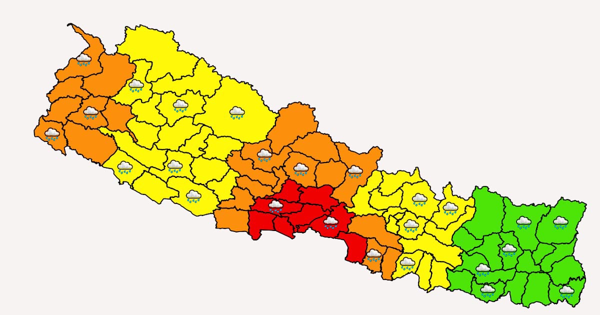 आज पनि भारी वर्षाको सम्भावना, रातिदेखि मौसममा सुधार आउने